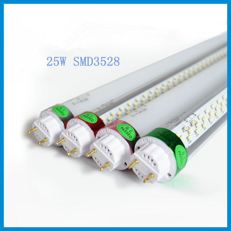 25W SMD3528 White Dimmable T8 LED Tube with Transparant, Frosted Cover
