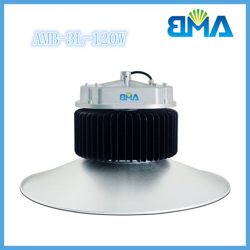 120W AC 85~305V IP65 Pure White LED High Bay Fixtures With 45mil Bridgelux COB LED